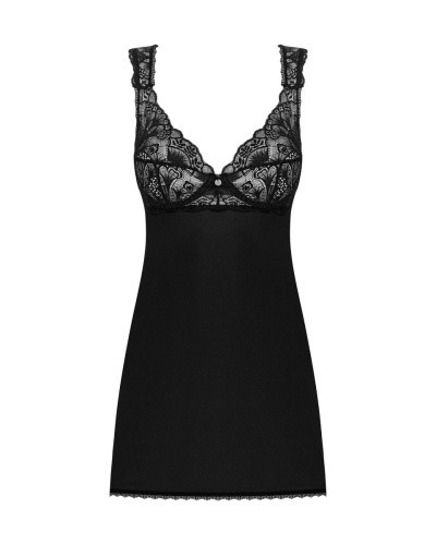 Obsessive Donna Dream babydoll - сексуальная сорочка с кружевом и стринги, XS/S (чёрный)